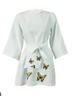 Fanm Mon FLUTTER DRESS White NWT L